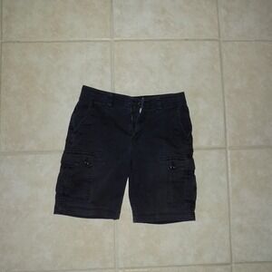 St Johns Bay Mens Cargo Shorts Black Comfort‎ Stretch Size 32 Casual Everyday